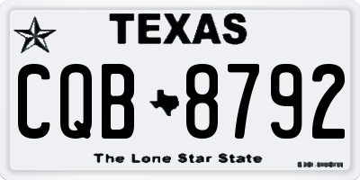 TX license plate CQB8792