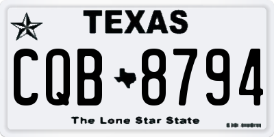 TX license plate CQB8794