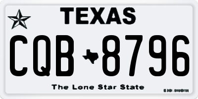 TX license plate CQB8796