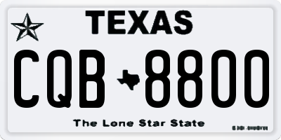 TX license plate CQB8800