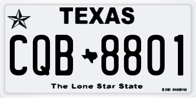 TX license plate CQB8801