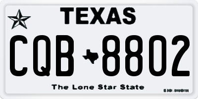 TX license plate CQB8802