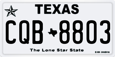 TX license plate CQB8803
