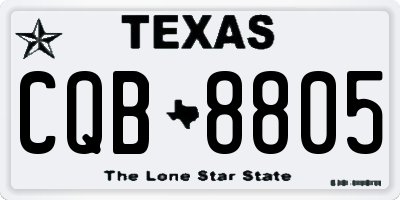 TX license plate CQB8805