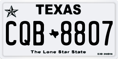 TX license plate CQB8807