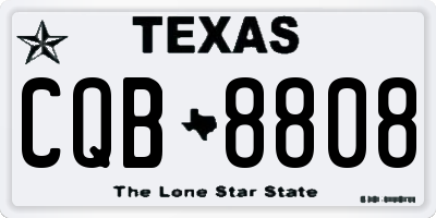 TX license plate CQB8808