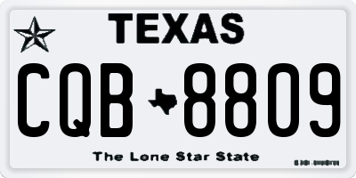 TX license plate CQB8809