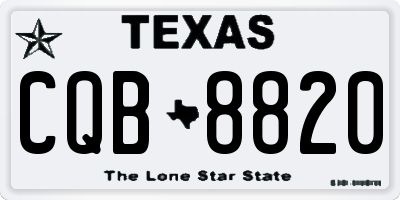 TX license plate CQB8820
