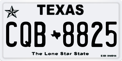 TX license plate CQB8825