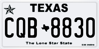 TX license plate CQB8830