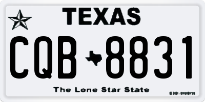 TX license plate CQB8831