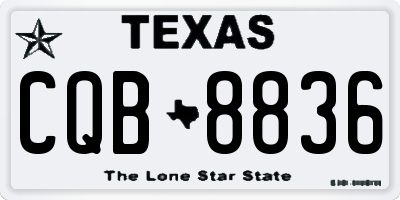 TX license plate CQB8836