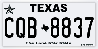 TX license plate CQB8837