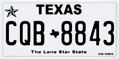 TX license plate CQB8843