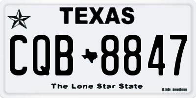 TX license plate CQB8847