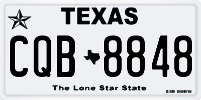 TX license plate CQB8848