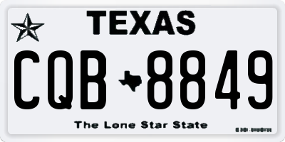TX license plate CQB8849