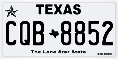TX license plate CQB8852
