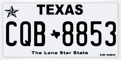 TX license plate CQB8853