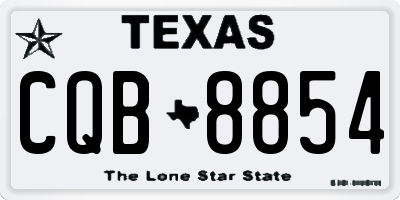 TX license plate CQB8854