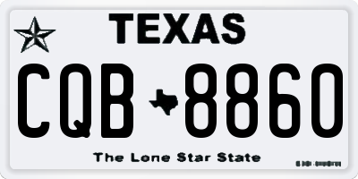 TX license plate CQB8860