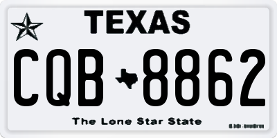 TX license plate CQB8862