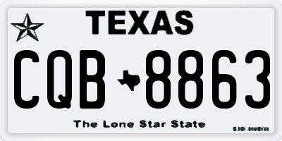 TX license plate CQB8863
