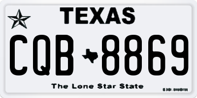 TX license plate CQB8869