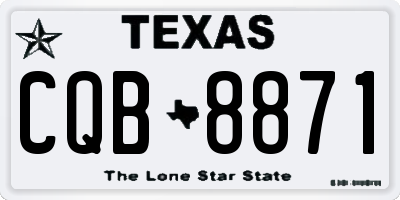 TX license plate CQB8871