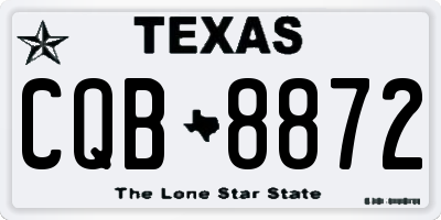 TX license plate CQB8872