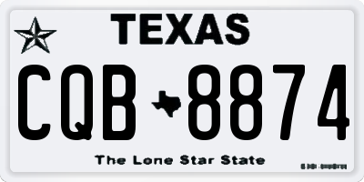 TX license plate CQB8874