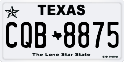 TX license plate CQB8875