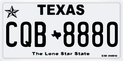 TX license plate CQB8880