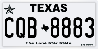 TX license plate CQB8883