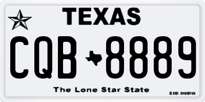 TX license plate CQB8889