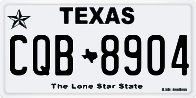 TX license plate CQB8904