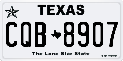 TX license plate CQB8907