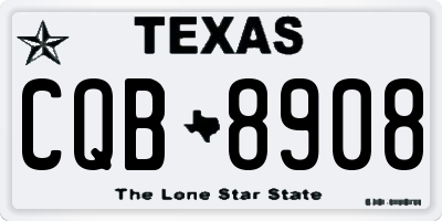 TX license plate CQB8908
