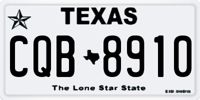 TX license plate CQB8910