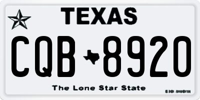 TX license plate CQB8920