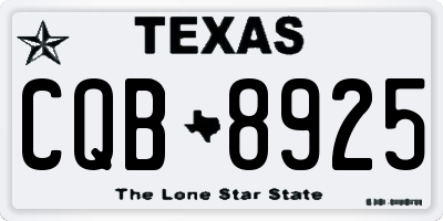 TX license plate CQB8925
