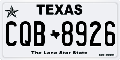 TX license plate CQB8926