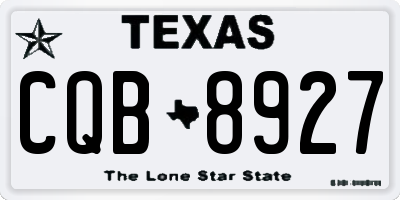 TX license plate CQB8927