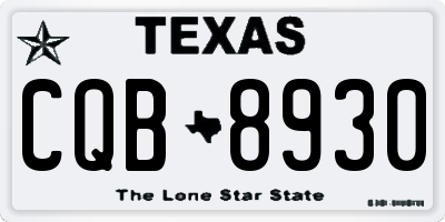 TX license plate CQB8930