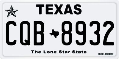 TX license plate CQB8932