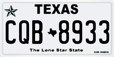 TX license plate CQB8933