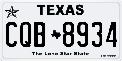 TX license plate CQB8934