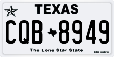 TX license plate CQB8949
