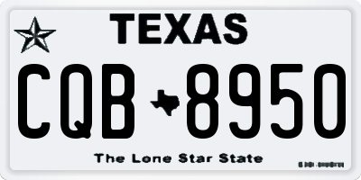 TX license plate CQB8950