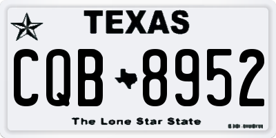 TX license plate CQB8952